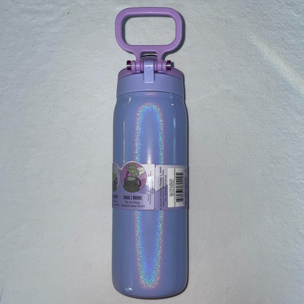 Purple Water Bottle with Straw - Picture 6 of 7